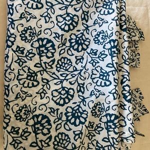 Cotton blue floral print curtains